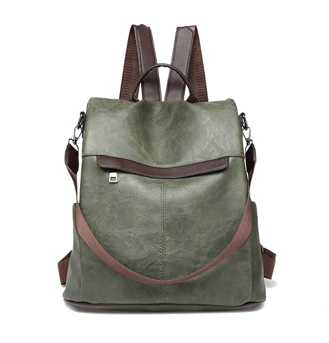 shepretty Damen Rucksack Anti Diebstahl Umhängetasche Multifunktions Schultaschen,0298Pu,grün von shepretty