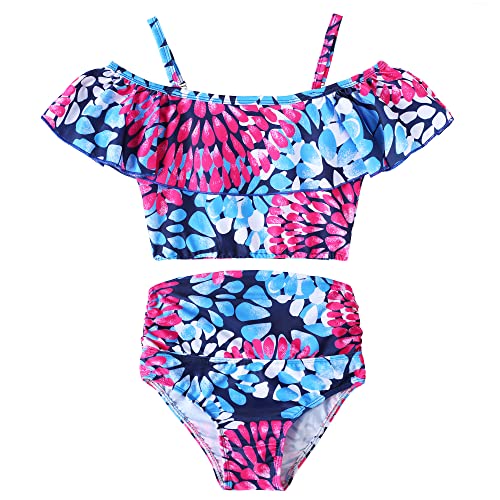 shepretty Mädchen Bikini-Set Badeanzug hohe Taille Zweiteiliger Bademode UV-Schutz Swimsuit，fenlan，120 von shepretty