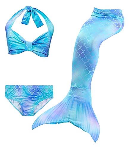 shepretty Meerjungfrau Schwanz mit Bikini-Set für Mädchen Schwimmen Kostüme Cosplay,wpDH46,120 von shepretty