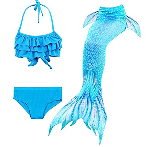 shepretty Meerjungfrau Schwanz mit Bikini-Set für Mädchen Schwimmen Kostüme Cosplay,wpDH06+46,150 von shepretty