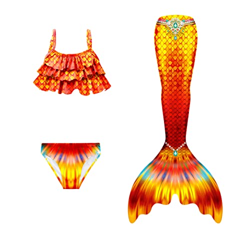 shepretty Meerjungfrau Schwanz mit Bikini-Set für Mädchen Schwimmen Kostüme Cosplay,wpM5,120 von shepretty