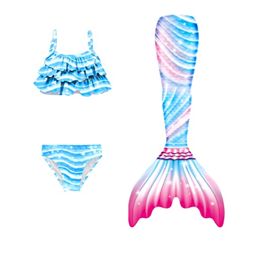 shepretty Meerjungfrau Schwanz mit Bikini-Set für Mädchen Schwimmen Kostüme Cosplay,wpM7,130 von shepretty