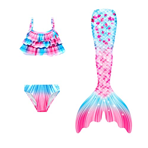 shepretty Meerjungfrau Schwanz mit Bikini-Set für Mädchen Schwimmen Kostüme Cosplay,wpM8,120 von shepretty