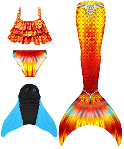 shepretty meerjungfrauenflosse mädchen Neuer Mermaid Tail Badeanzug für Erwachsene und Kinder,xiaolanM5-120 von shepretty