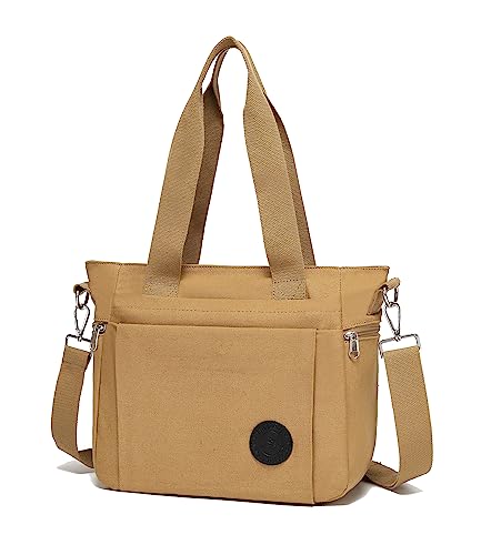 shepretty canvas tasche damen handtasche khaki shopper mit reißverschluss tote bag segeltuch von shepretty