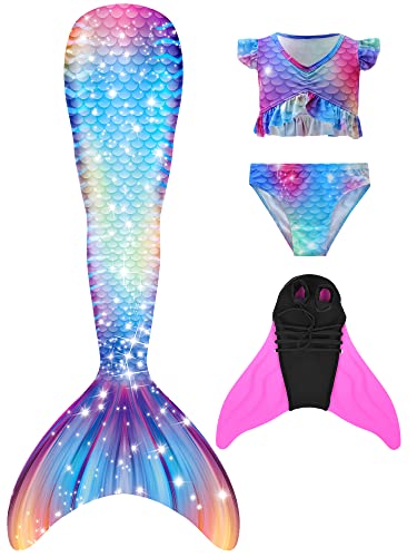 shepretty meerjungfrauenflosse mädchen Neuer Mermaid Tail Badeanzug für Erwachsene und Kinder,M2fen,130 von shepretty