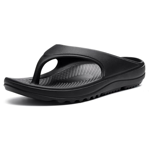 Keyoung shevalues Orthopedic Sandals for Women Arch Support Recovery Flip Flops Pillow Soft Summer Beach Shoes, Black 39 von shevalues