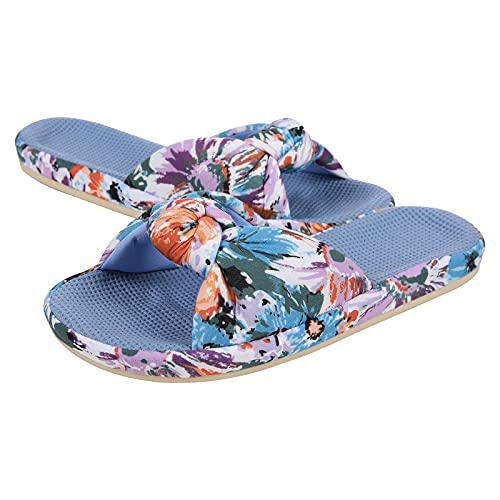 shevalues Damen Sommer Hausschuhe mit Arch Support Leichte Hawaii Beach Slide Pantoffeln Offene Zehe, Blau (blau), 40.5 EU von shevalues