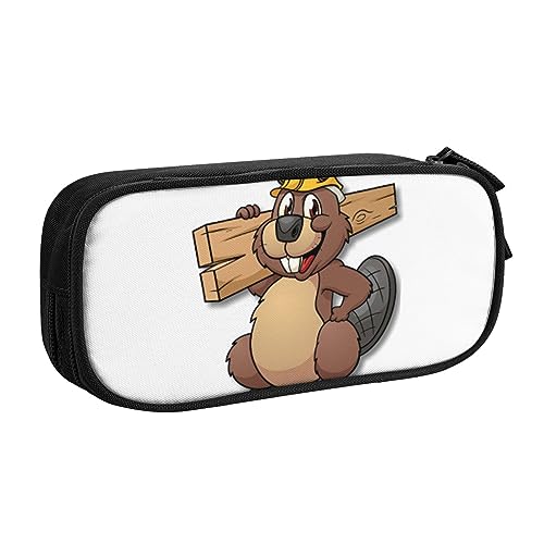 Beaver Working Pencil Case Pen Pouch Bag with Zipper, Black Large Capacity Pencil Box for School, Office, and Travel, Schwarz , Einheitsgröße, Taschen-Organizer Beaver Working Pencil Case Pen Pouch Bag with Zipper, Black Large Capacity Pencil Box for School, Office, and Travel, Schwarz , Einheitsgröße, Taschen-Organizer von shgwehh
