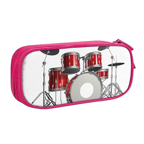 Cool Drum Set Federmäppchen Stifteetui mit Reißverschluss, Blau Große Kapazität Bleistift Box für Schule, Büro und Reisen, rose, Einheitsgröße, Taschen-Organizer von shgwehh