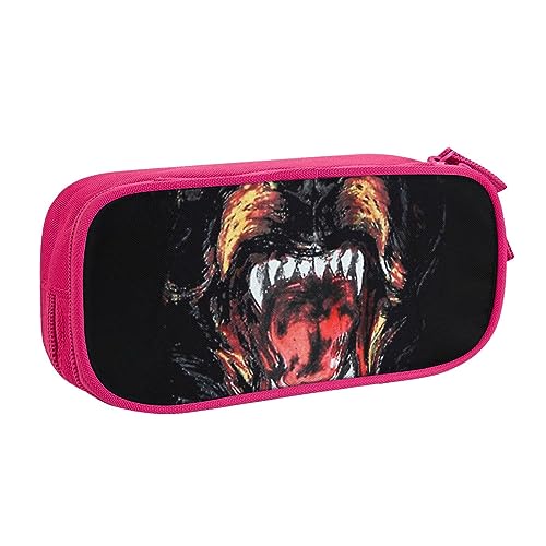 Cooles Rottweiler Federmäppchen mit Reißverschluss, großes Fassungsvermögen, für Schule, Büro und Reisen, rose, Einheitsgröße, Taschen-Organizer von shgwehh