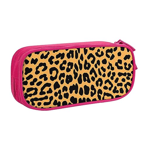 Federmäppchen mit Leopardenmuster, mit Reißverschluss, schwarz, große Kapazität, für Schule, Büro und Reisen, rose, Einheitsgröße, Taschen-Organizer von shgwehh