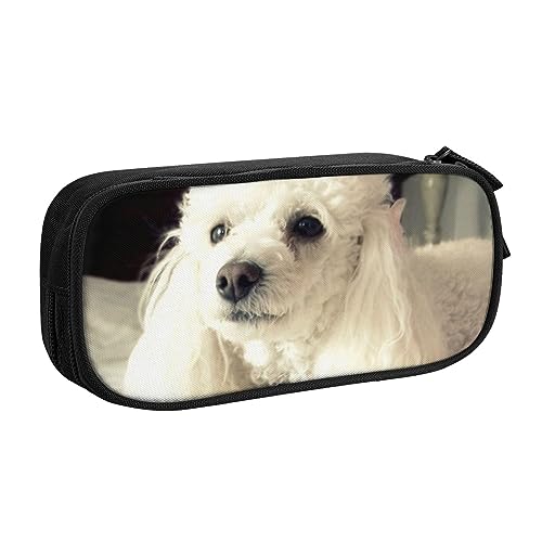 Federmäppchen mit französischem Pudel, mit Reißverschluss, schwarz, große Kapazität, für Schule, Büro und Reisen, Schwarz , Einheitsgröße, Taschen-Organizer von shgwehh