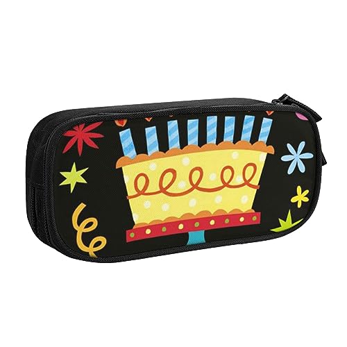 Happy Birthday Big Cake Federmäppchen Stifteetui mit Reißverschluss, blaue große Kapazität, Federmäppchen für Schule, Büro und Reisen, Schwarz , Einheitsgröße, Taschen-Organizer Happy Birthday Big Cake Federmäppchen Stifteetui mit Reißverschluss, blaue große Kapazität, Federmäppchen für Schule, Büro und Reisen, Schwarz , Einheitsgröße, Taschen-Organizer von shgwehh