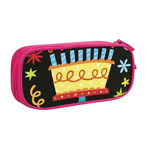 Happy Birthday Big Cake Federmäppchen Stifteetui mit Reißverschluss, blaue große Kapazität, Federmäppchen für Schule, Büro und Reisen, rose, Einheitsgröße, Taschen-Organizer Happy Birthday Big Cake Federmäppchen Stifteetui mit Reißverschluss, blaue große Kapazität, Federmäppchen für Schule, Büro und Reisen, rose, Einheitsgröße, Taschen-Organizer von shgwehh