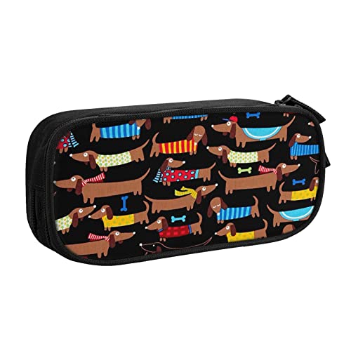 I Love My Dog Dackel Federmäppchen Stifteetui mit Reißverschluss, schwarz, große Kapazität, Stiftebox für Schule, Büro und Reisen, Schwarz , Einheitsgröße, Taschen-Organizer von shgwehh