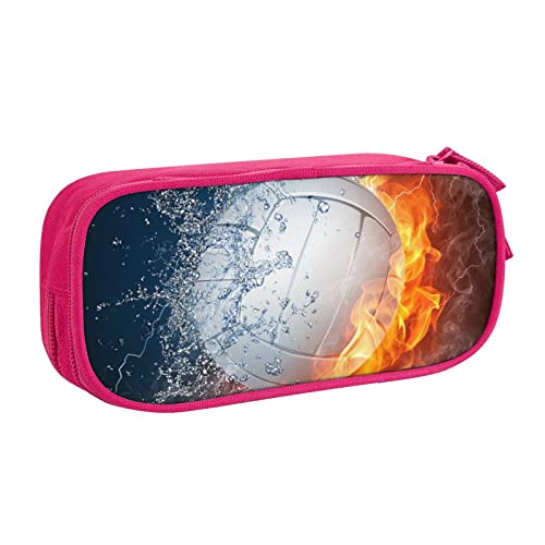 Ice and Fire Volleyball-Federmäppchen, Stifteetui mit Reißverschluss, rosa große Kapazität, Federmäppchen für Schule, Büro und Reisen, rose, Einheitsgröße, Taschen-Organizer von shgwehh