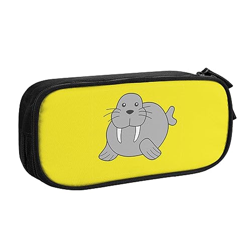 Walrus Federmäppchen Stifteetui mit Reißverschluss, Rosa Große Kapazität Federmäppchen für Schule, Büro und Reisen, Schwarz , Einheitsgröße, Taschen-Organizer von shgwehh