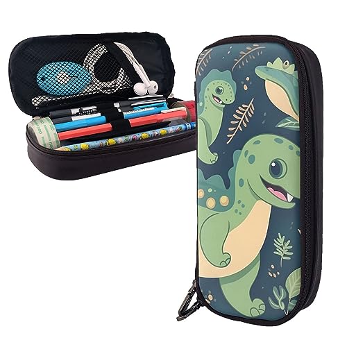 shgwehh Federmäppchen, Dartscheibe, bedruckt, großes Fassungsvermögen, Federmäppchen, einfacher Schreibwaren-Organizer für Büro, Reisen, Niedlicher Dinosaurier, Einheitsgröße, Taschen-Organizer von shgwehh