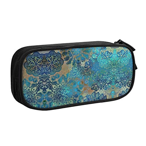 shgwehh Federmäppchen, multifunktional, Make-up-Tasche, große Aufbewahrung, Schreibwaren-Organizer mit Reißverschluss, für Büro, Reisen, Türkis, Blumenmuster, Blau, verschwommen, Einheitsgröße, shgwehh Federmäppchen, multifunktional, Make-up-Tasche, große Aufbewahrung, Schreibwaren-Organizer mit Reißverschluss, für Büro, Reisen, Türkis, Blumenmuster, Blau, verschwommen, Einheitsgröße, von shgwehh