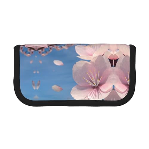 shgwehh Federmäppchen aus Segeltuch mit Pizza-Muster, langlebiges Federmäppchen für Lernen und Kosmetik, Kirschblüten, Einheitsgröße, Taschen-Organizer von shgwehh