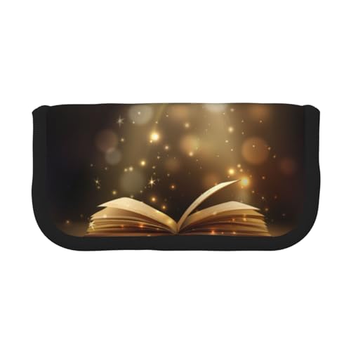 shgwehh Federmäppchen aus Segeltuch mit Pizza-Muster, langlebiges Federmäppchen für Lernen und Kosmetik, Magic Book, Einheitsgröße, Taschen-Organizer von shgwehh