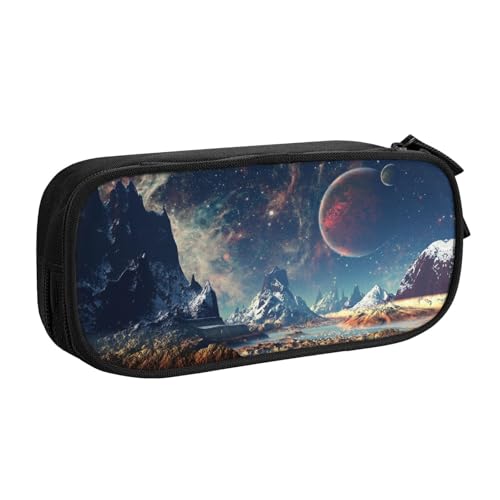 shgwehh Federmäppchen mit Alien-Planeten-Druck, stilvolles Federmäppchen – organisieren Sie Ihre Schreibwaren mit Eleganz, Schwarz , Einheitsgröße, Taschen-Organizer von shgwehh