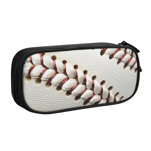 shgwehh Federmäppchen mit Baseball-Spitze, bedruckt, großes Federmäppchen, niedliches Federmäppchen, Büro, Schule, Schreibwaren-Organizer für Mädchen und Jungen, Rosa, Schwarz , Einheitsgröße, von shgwehh