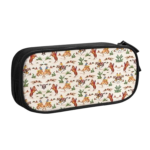 shgwehh Federmäppchen mit Cowboy-Aufdruck, stilvolles Federmäppchen – organisieren Sie Ihre Schreibwaren mit Eleganz, Schwarz , Einheitsgröße, Taschen-Organizer von shgwehh