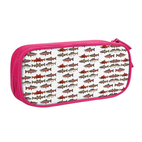 shgwehh Federmäppchen mit Lachsdruck, stilvolles Federmäppchen – Organisieren Sie Ihre Schreibwaren mit Eleganz, rose, Einheitsgröße, Taschen-Organizer von shgwehh