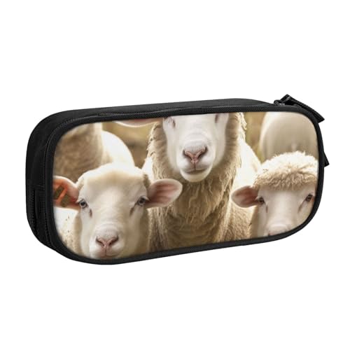 shgwehh Federmäppchen mit Schaf- und Lämmermotiv, großes Federmäppchen, niedliches Federmäppchen, Büro, Schule, Schreibwaren-Organizer für Mädchen und Jungen, Rosa, Schwarz , Einheitsgröße, shgwehh Federmäppchen mit Schaf- und Lämmermotiv, großes Federmäppchen, niedliches Federmäppchen, Büro, Schule, Schreibwaren-Organizer für Mädchen und Jungen, Rosa, Schwarz , Einheitsgröße, von shgwehh