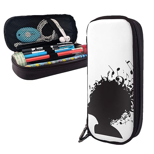 shgwehh Federmäppchen mit Tiermotiv, bedruckt, großes Fassungsvermögen, Federmäppchen, einfacher Schreibwaren-Organizer für Büro, Reisen, Musikbild, Einheitsgröße, Taschen-Organizer von shgwehh