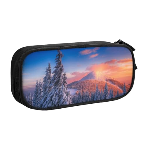 shgwehh Federmäppchen mit Winterwunderlands-Aufdruck, stilvolles Federmäppchen – organisieren Sie Ihre Schreibwaren mit Eleganz, Schwarz , Einheitsgröße, Taschen-Organizer von shgwehh