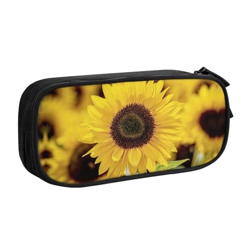 shgwehh Federmäppchen mit gelbem Sonnenblumen-Druck, stilvolles Federmäppchen – organisieren Sie Ihre Schreibwaren mit Eleganz, Schwarz , Einheitsgröße, Taschen-Organizer von shgwehh