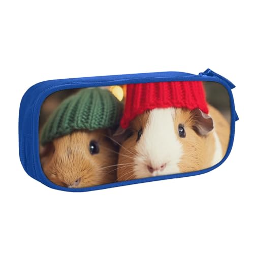 shgwehh Federmäppchen mit niedlichem Meerschweinchen mit Hut, bedrucktes Federmäppchen, großes Federmäppchen, niedliches Federmäppchen, Büro, Schule, Schreibwaren-Organizer für Mädchen und Jungen, von shgwehh