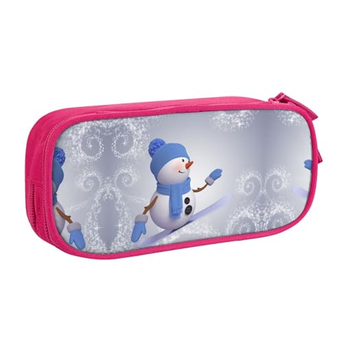 shgwehh Federmäppchen mit niedlichem Schneemann-Druck, stilvolles Federmäppchen – organisieren Sie Ihre Schreibwaren mit Eleganz, rose, Einheitsgröße, Taschen-Organizer von shgwehh