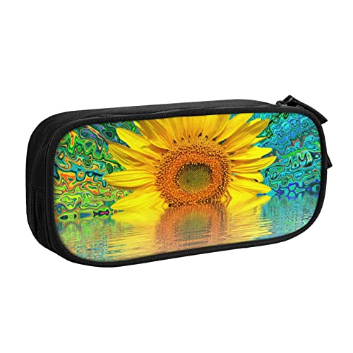 shgwehh Federmäppchen mit niedlichem buntem Katzenmotiv, multifunktional, Make-up-Tasche, großer Stauraum, Schreibwaren-Organizer mit Reißverschluss, für Büro, Reisen, Sonnenblumen-Hintergrund, shgwehh Federmäppchen mit niedlichem buntem Katzenmotiv, multifunktional, Make-up-Tasche, großer Stauraum, Schreibwaren-Organizer mit Reißverschluss, für Büro, Reisen, Sonnenblumen-Hintergrund, von shgwehh