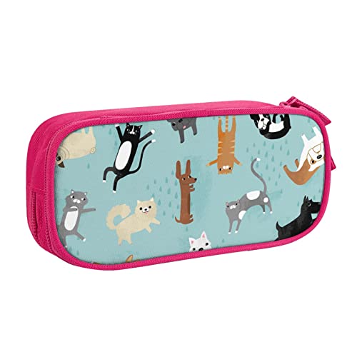 shgwehh Großes Federmäppchen für Jungen und Mädchen, regnende Katzen & Hunde, Federmäppchen mit großen Fächern für Schule, Schreibwaren, Büro und Reisen, Schwarz, rose, Einheitsgröße, shgwehh Großes Federmäppchen für Jungen und Mädchen, regnende Katzen & Hunde, Federmäppchen mit großen Fächern für Schule, Schreibwaren, Büro und Reisen, Schwarz, rose, Einheitsgröße, von shgwehh