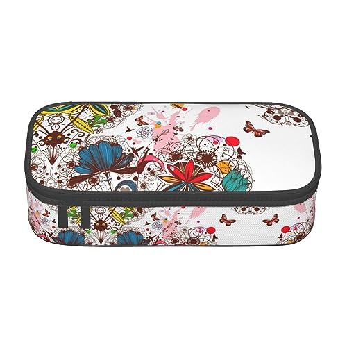 shgwehh Großes Federmäppchen für Jungen und Mädchen, tropische Palmen, Federmäppchen mit großen Fächern für Schule, Schreibwaren, Büro und Reisen, Blau, Blumen/Schmetterling, Einheitsgröße, shgwehh Großes Federmäppchen für Jungen und Mädchen, tropische Palmen, Federmäppchen mit großen Fächern für Schule, Schreibwaren, Büro und Reisen, Blau, Blumen/Schmetterling, Einheitsgröße, von shgwehh