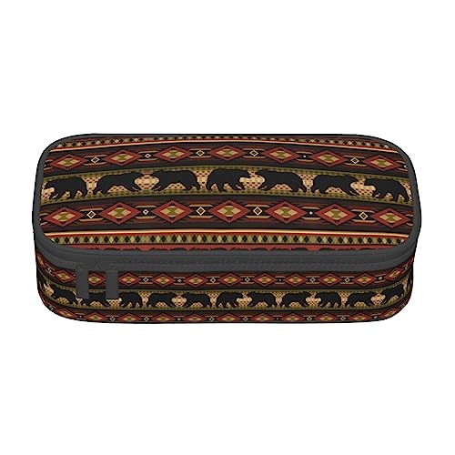 shgwehh Großes Federmäppchen für Jungen und Mädchen, tropische Palmen, Federmäppchen mit großen Fächern für Schule, Schreibwaren, Büro und Reisen, Blau, bär, Einheitsgröße, Taschen-Organizer von shgwehh