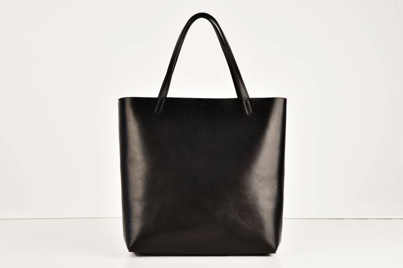 Shopping Bag in Schwarz Echt Leder von shhmanufaktur