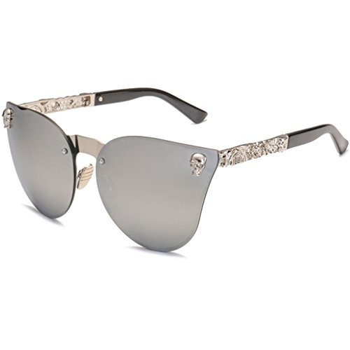 ShiftX4 Sonnenbrille mit Totenkopf-Motiv, für Damen und Herren, klassischer Retro-Stil, übergroß, randlos, verspiegelt ShiftX4 Sonnenbrille mit Totenkopf-Motiv, für Damen und Herren, klassischer Retro-Stil, übergroß, randlos, verspiegelt von shiftX4