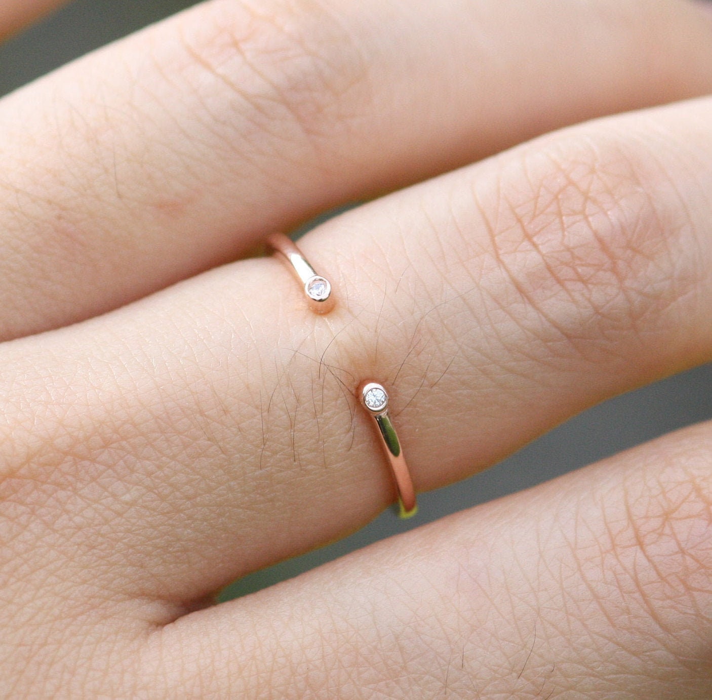 Diamant Offener Manschettenring, Manschettenring Gold, 14K Goldring, Stapelring 18K Goldring von shinystonelovejewel