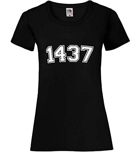 1437 Frauen Lady-Fit T-Shirt Schwarz L von shirt84