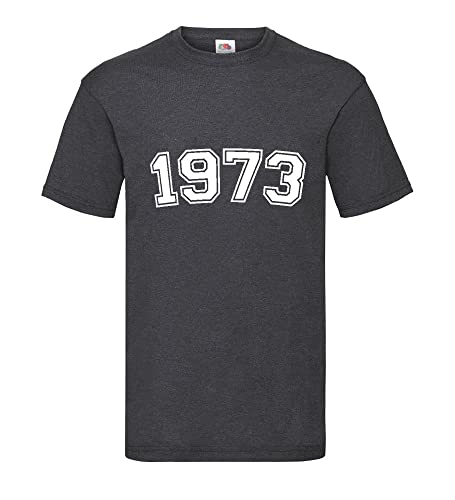 1973 Männer T-Shirt Dunkelgrau Meliert XL von shirt84