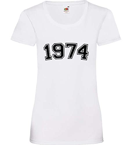 1974 Frauen Lady-Fit T-Shirt Weiß XL von shirt84