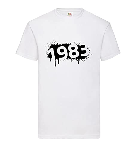 1983 Farbklecks Männer T-Shirt Weiß L von shirt84