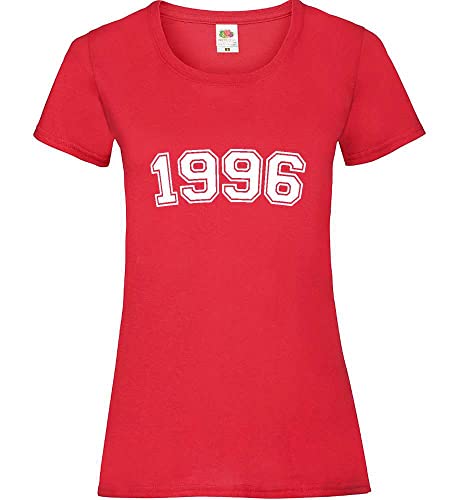 1996 Frauen Lady-Fit T-Shirt Rot S von shirt84