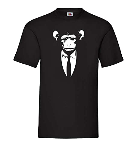 AFFE im Anzug mit Banane Männer T-Shirt Schwarz L von shirt84