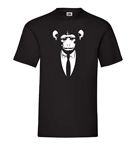 AFFE im Anzug mit Banane Männer T-Shirt Schwarz M von shirt84